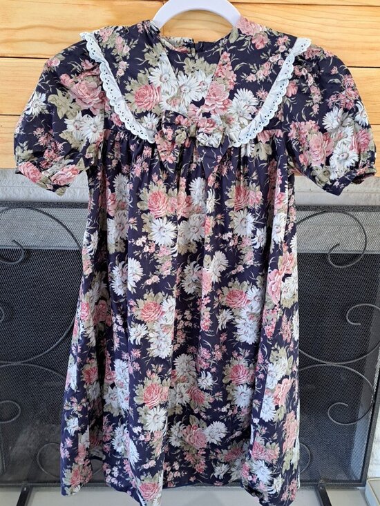 Laura Ashley Other - Laura Ashley Vintage Girls Size 7 8 Years Floral Tent Dress Midi Collar...